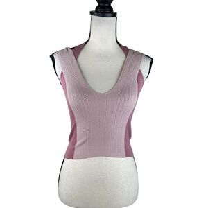 Express Color Block Knit Sleeveless Crop Top NWT XS